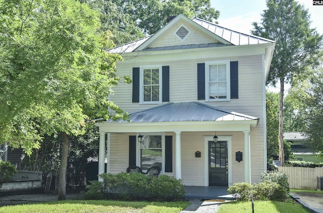2336 Park St, Columbia, SC 29201 - view of front facade with a standing seam roof, metal roof, and covered porch