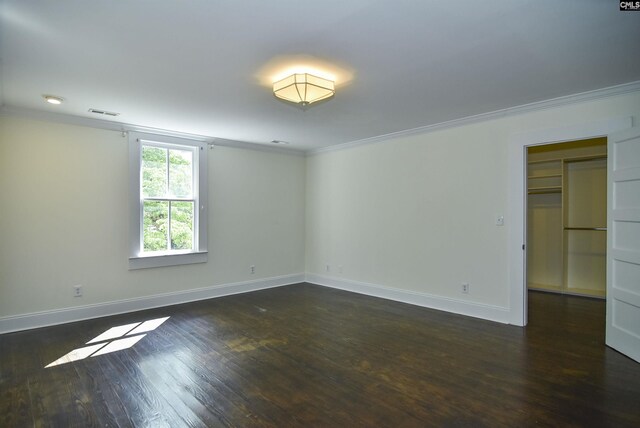 2336 Park St, Columbia, SC 29201 - unfurnished room with ornamental molding, dark wood-type flooring, and baseboards