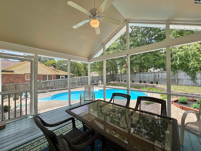 117 Fire Thorn Ln, Columbia, SC 29223 - view of pool with a fenced backyard and a ceiling fan