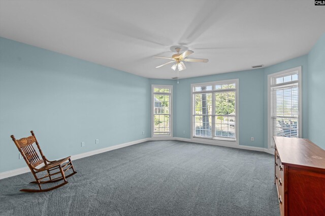 132 Magnolia Key Dr, Chapin, SC 29036 - unfurnished room featuring dark carpet, plenty of natural light, a ceiling fan, and baseboards