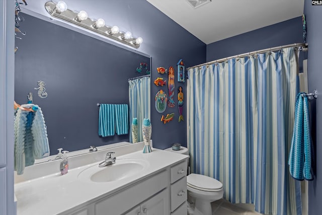 132 Magnolia Key Dr, Chapin, SC 29036 - full bath with vanity, toilet, tile patterned floors, and a shower with shower curtain