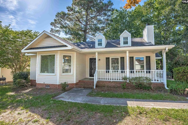 220 Colchester Dr, Columbia, SC 29223 - view of front of house featuring a chimney, covered porch, and crawl space