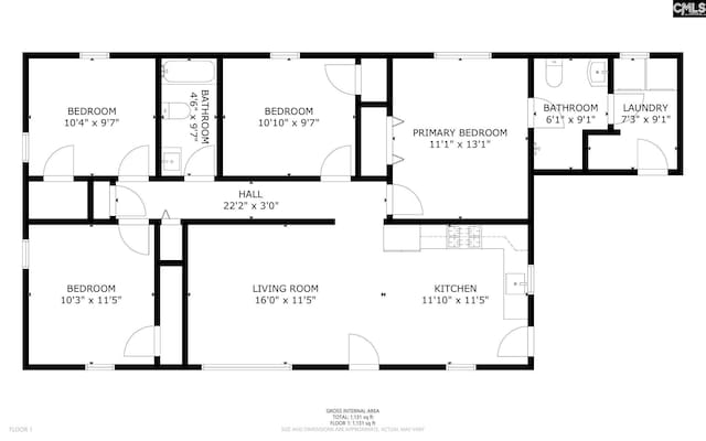 3509 Baywater Dr, Columbia, SC 29209 - home floor plan
