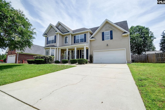 113 Dutch Oaks Dr, Irmo, SC 29063 - view of front facade featuring concrete driveway, an attached garage, and covered porch