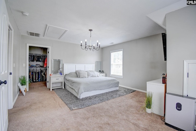 113 Dutch Oaks Dr, Irmo, SC 29063 - carpeted bedroom featuring a spacious closet, attic access, baseboards, and a closet