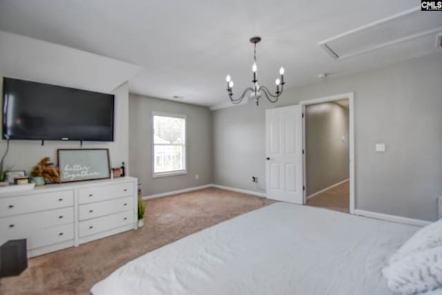 113 Dutch Oaks Dr, Irmo, SC 29063 - carpeted bedroom with baseboards and a chandelier