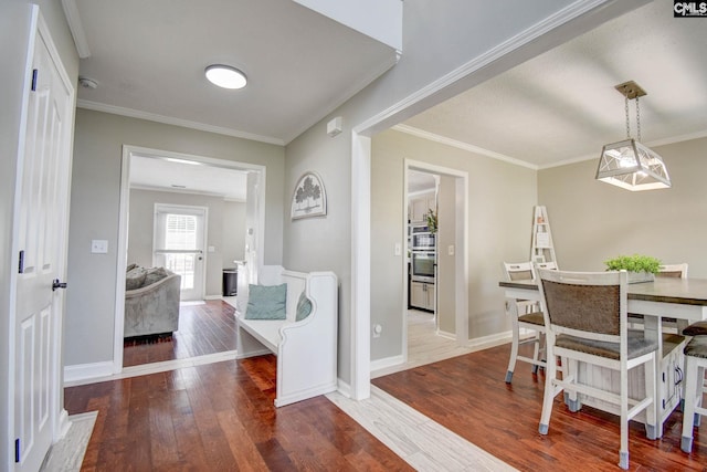 113 Dutch Oaks Dr, Irmo, SC 29063 - entryway featuring wood-type flooring, ornamental molding, and baseboards
