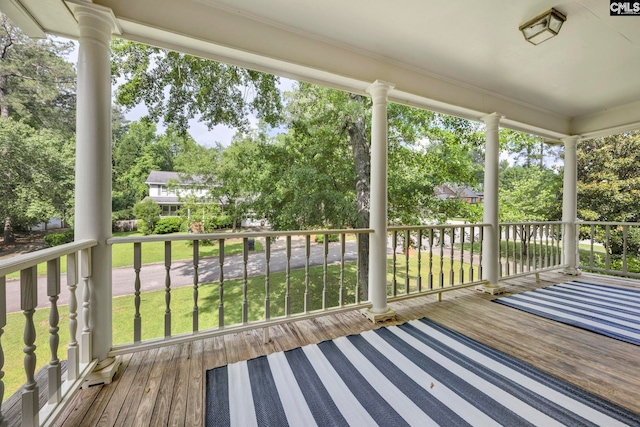101 Stephenson Ln, Columbia, SC 29212 - wooden deck featuring view of wooded area and a lawn