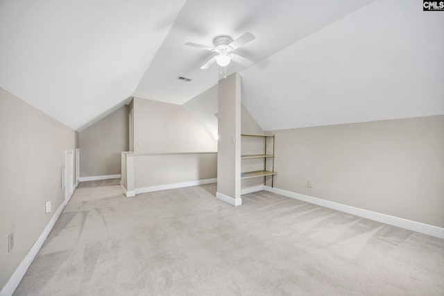 101 Stephenson Ln, Columbia, SC 29212 - additional living space with carpet floors, vaulted ceiling, ceiling fan, and baseboards