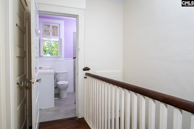 111 Southwood Dr, Columbia, SC 29205 - bathroom featuring a wainscoted wall, toilet, and vanity