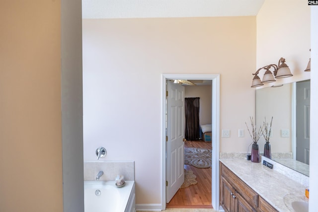 6126 Slab Landing Dr, Cope, SC 29038 - full bathroom with a bath, vanity, and wood finished floors