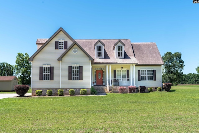 6126 Slab Landing Dr, Cope, SC 29038 - cape cod home with a porch, a front yard, and crawl space