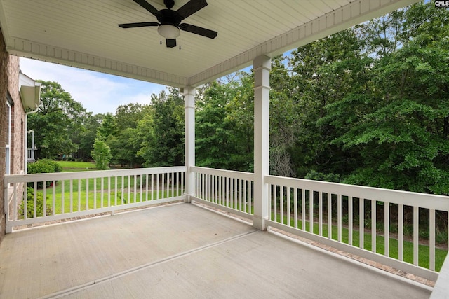 204 Peninsula Way, Columbia, SC 29229 - view of patio / terrace with a ceiling fan and view of wooded area