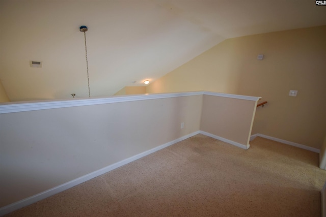 267 Courtside Dr, Lexington, SC 29073 - corridor featuring lofted ceiling, light colored carpet, baseboards, and an upstairs landing