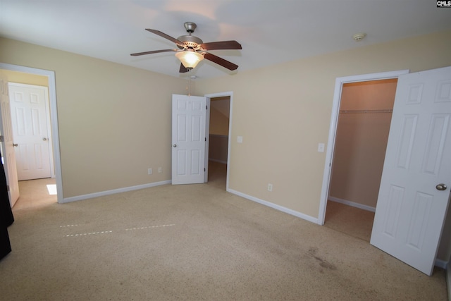 267 Courtside Dr, Lexington, SC 29073 - unfurnished bedroom with a spacious closet, carpet flooring, baseboards, a closet, and ceiling fan