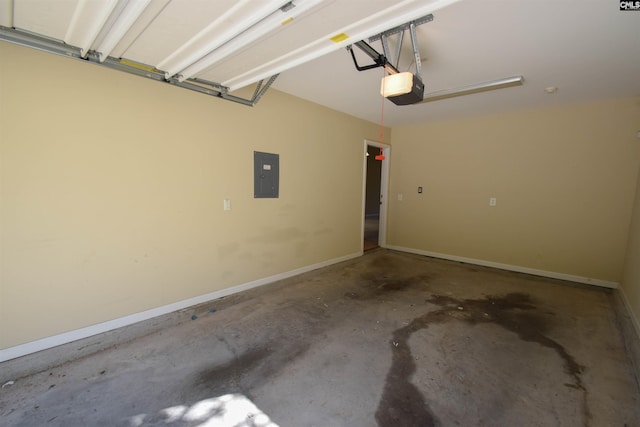 267 Courtside Dr, Lexington, SC 29073 - garage with electric panel, a garage door opener, and baseboards
