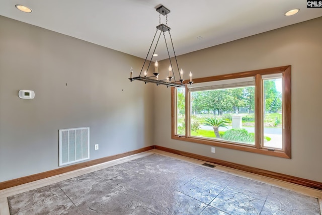 940 Willow Cove Rd, Chapin, SC 29036 - unfurnished room with a chandelier and recessed lighting