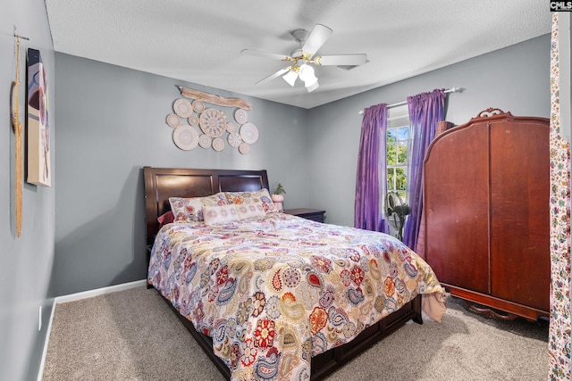 336 S Royal Tower Dr, Irmo, SC 29063 - bedroom featuring carpet, ceiling fan, baseboards, and a textured ceiling