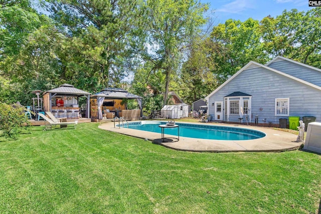 336 S Royal Tower Dr, Irmo, SC 29063 - view of swimming pool with a gazebo, a lawn, and a patio