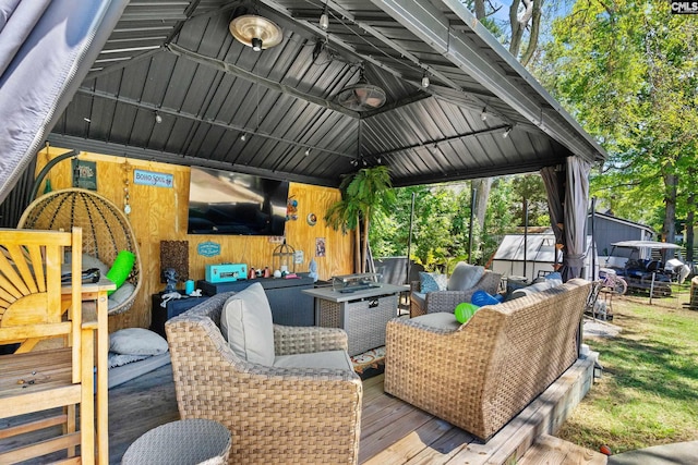 336 S Royal Tower Dr, Irmo, SC 29063 - wooden deck with an outdoor living space and a gazebo