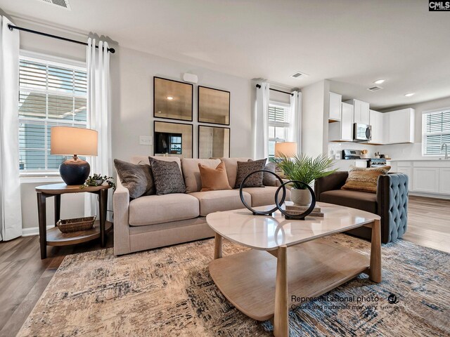 219 Bones Rd, Gilbert, SC 29054 - living area with light wood-style flooring, recessed lighting, and baseboards
