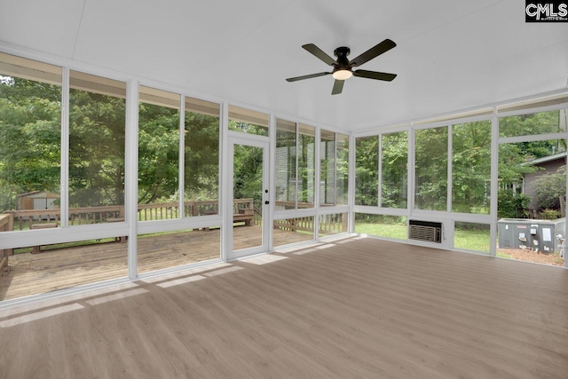 248 Shareditch Rd, Columbia, SC 29210 - unfurnished sunroom featuring a ceiling fan and healthy amount of natural light