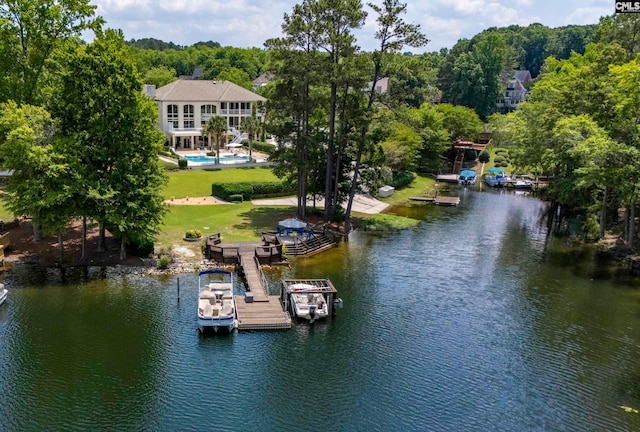 520 Sail Point Way, Columbia, SC 29212 - dock featuring a water view and a yard