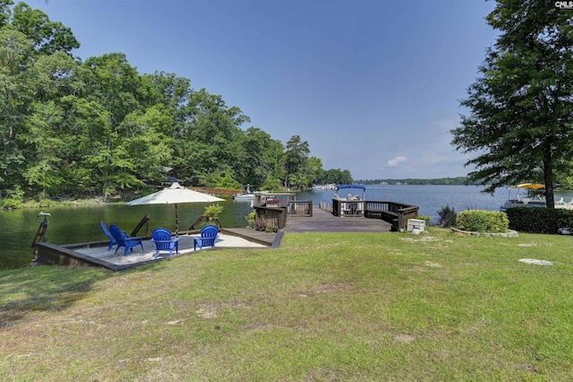 520 Sail Point Way, Columbia, SC 29212 - dock area featuring a yard and a water view