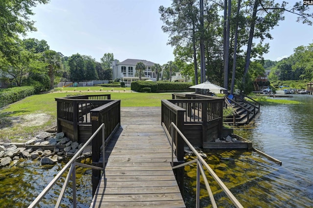 520 Sail Point Way, Columbia, SC 29212 - dock area with a water view and a lawn