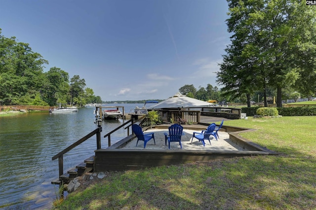 520 Sail Point Way, Columbia, SC 29212 - dock featuring a yard and a deck with water view