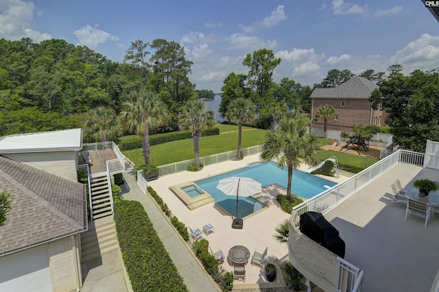 520 Sail Point Way, Columbia, SC 29212 - view of swimming pool with a patio area and a fire pit