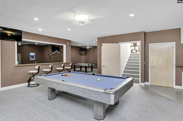 520 Sail Point Way, Columbia, SC 29212 - rec room with baseboards, billiards, recessed lighting, and carpet
