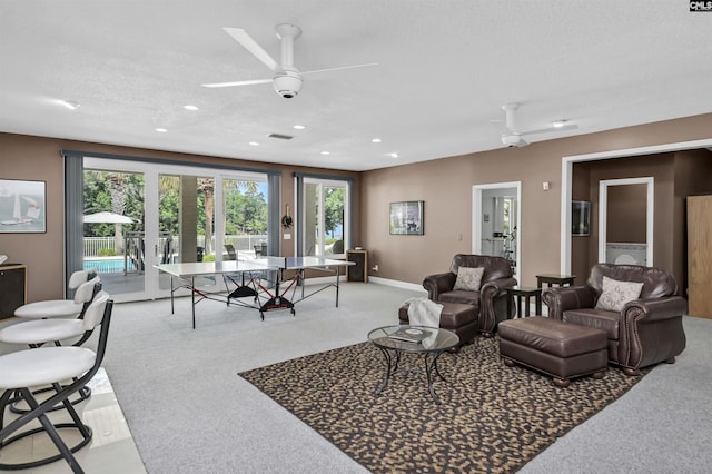 520 Sail Point Way, Columbia, SC 29212 - carpeted living room with ceiling fan and recessed lighting