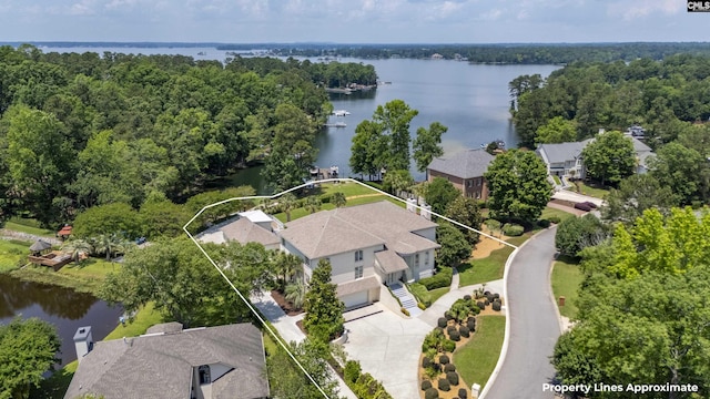 520 Sail Point Way, Columbia, SC 29212 - aerial overview of property's location with property boundaries highlighted and a large body of water