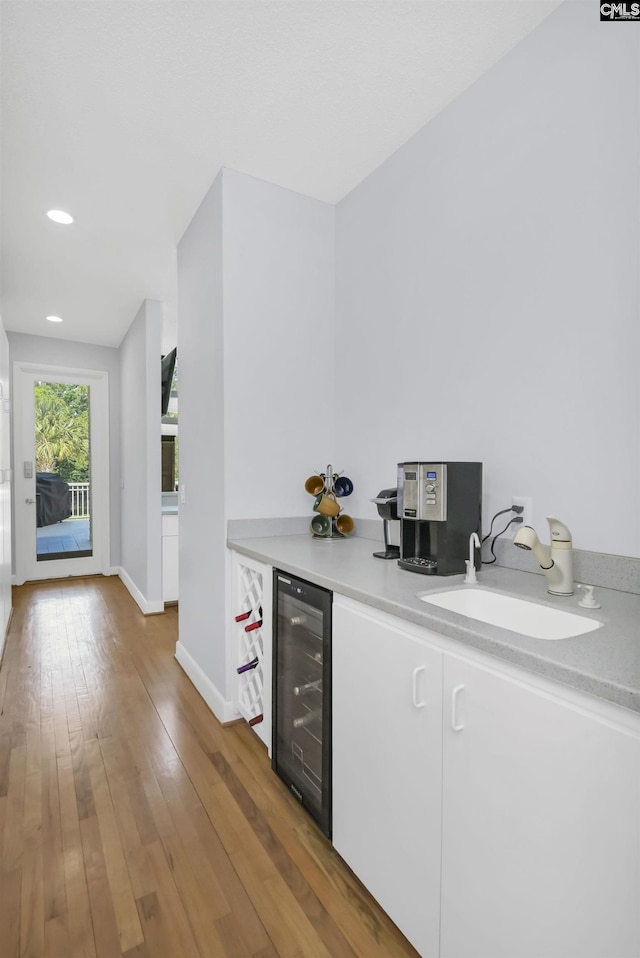 520 Sail Point Way, Columbia, SC 29212 - indoor bar with beverage cooler, hardwood / wood-style floors, baseboards, and recessed lighting