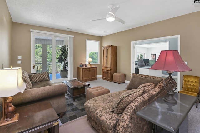 520 Sail Point Way, Columbia, SC 29212 - living room with carpet floors, ceiling fan, and baseboards