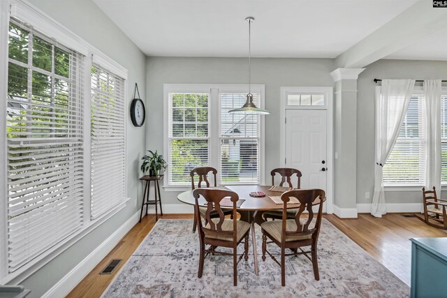 128 Van Der Horst Dr, Columbia, SC 29229 - dining area with healthy amount of natural light, baseboards, and light wood-style floors