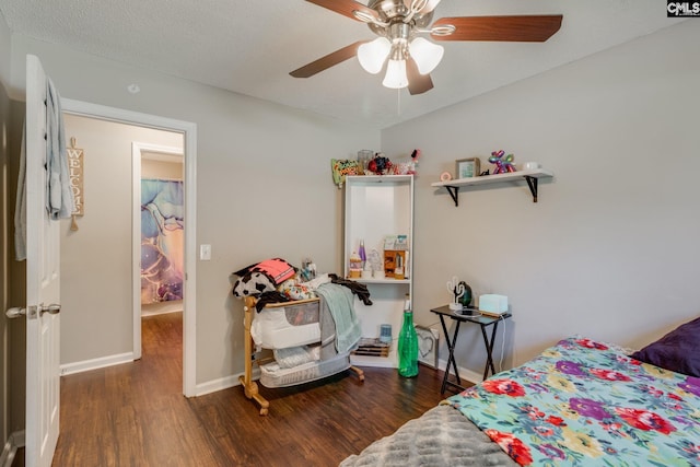 317 Westbridge Rd, Columbia, SC 29223 - bedroom with wood finished floors, baseboards, and ceiling fan