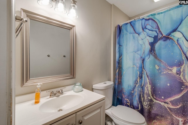 317 Westbridge Rd, Columbia, SC 29223 - bathroom with vanity, toilet, and curtained shower