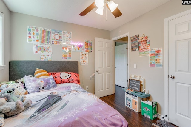 317 Westbridge Rd, Columbia, SC 29223 - bedroom with dark wood-style floors and ceiling fan