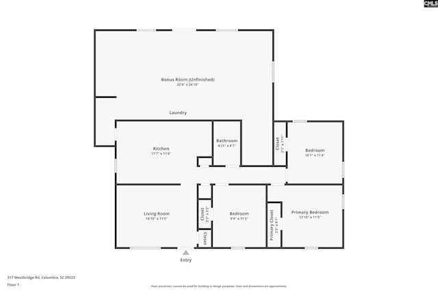 317 Westbridge Rd, Columbia, SC 29223 - home floor plan