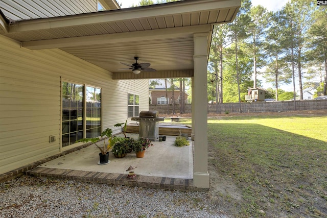 22 Genesis Ln, Camden, SC 29020 - view of patio with ceiling fan and grilling area