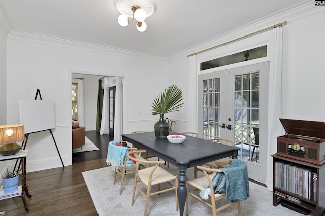 432 Running Fox Rd, Columbia, SC 29223 - dining room featuring french doors, crown molding, and wood finished floors