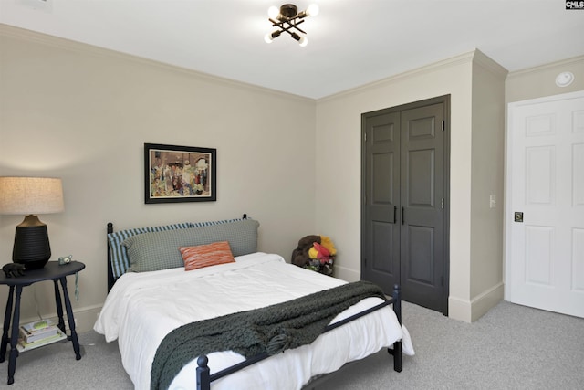 432 Running Fox Rd, Columbia, SC 29223 - carpeted bedroom featuring ornamental molding, baseboards, and a closet