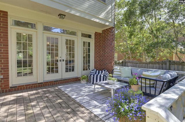 432 Running Fox Rd, Columbia, SC 29223 - wooden terrace featuring french doors and an outdoor hangout area