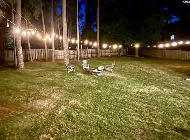 432 Running Fox Rd, Columbia, SC 29223 - yard at night with a fire pit
