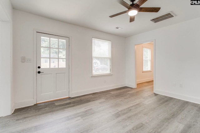 1817 English Ave, Columbia, SC 29204 - entrance foyer with ceiling fan, light wood-style flooring, and baseboards