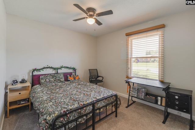 1302 Sunnyhill Dr, Camden, SC 29020 - bedroom with carpet floors, a ceiling fan, and baseboards