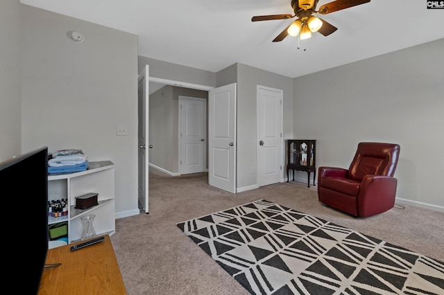2 Casey Dr, Elgin, SC 29045 - sitting room featuring carpet, ceiling fan, and baseboards