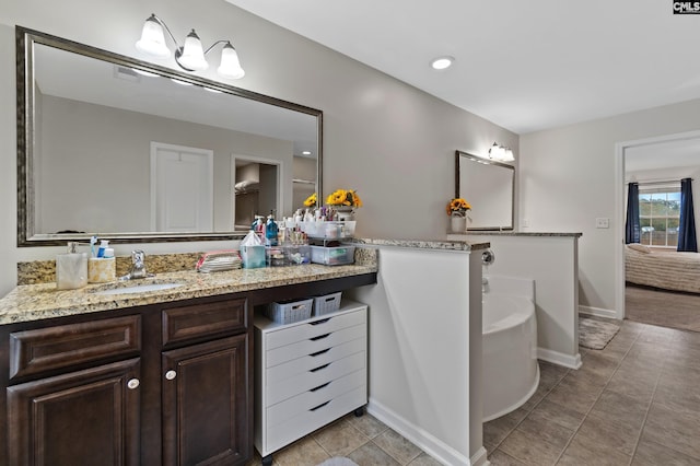 2 Casey Dr, Elgin, SC 29045 - full bathroom featuring a garden tub, vanity, tile patterned flooring, and baseboards
